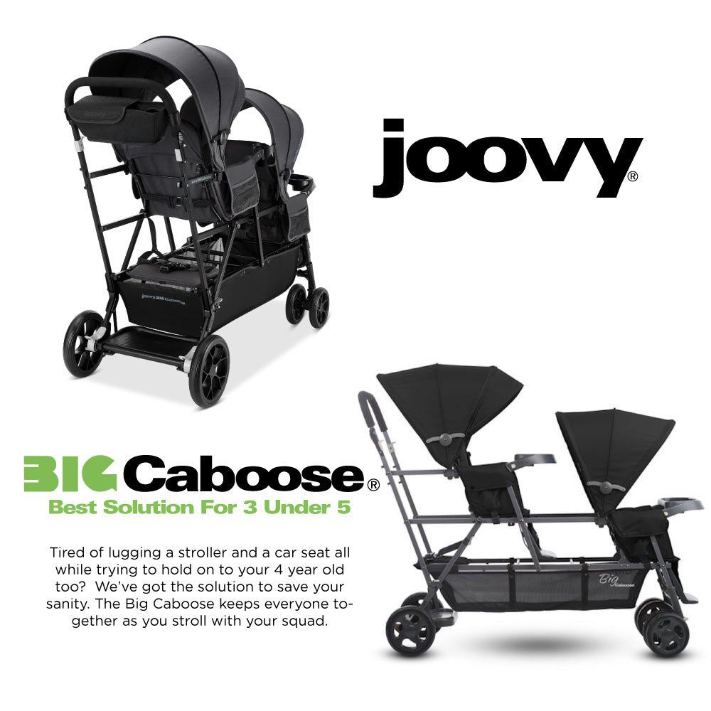 Double stroller with 3rd seat attachment best sale