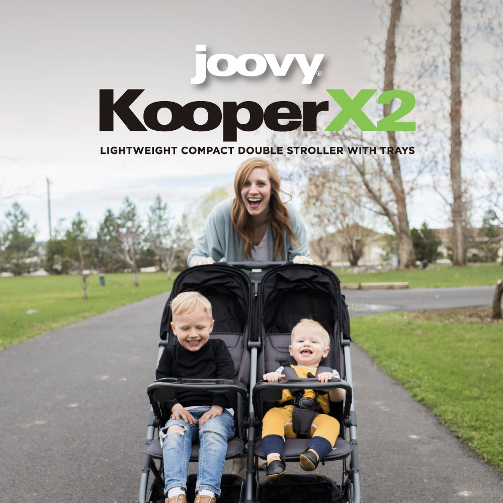 Kooper X2 Lightweight Compact Double Stroller With Trays joovy