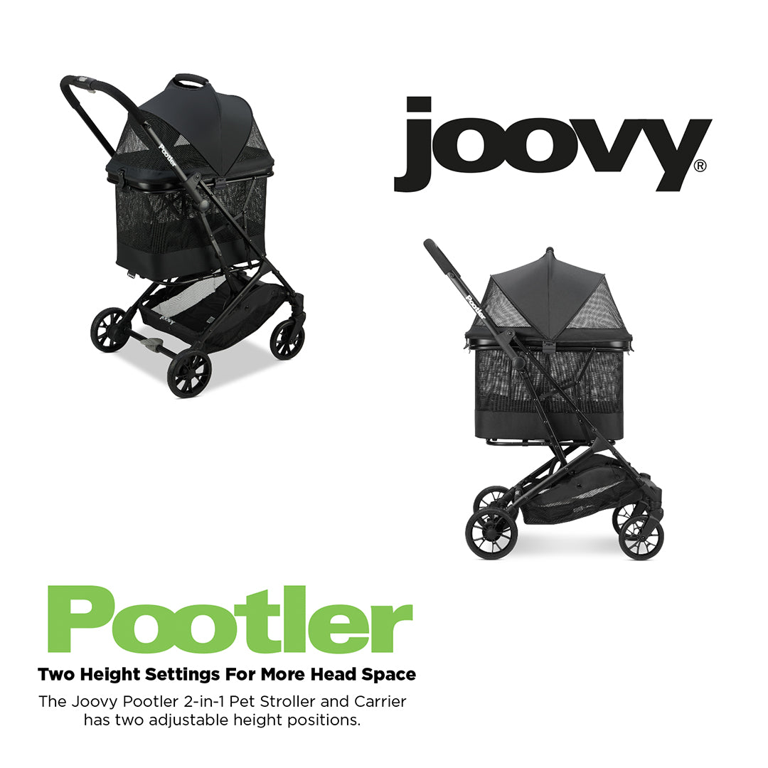 Joovy Pootler 2 in 1 Pet Stroller and Carrier Black