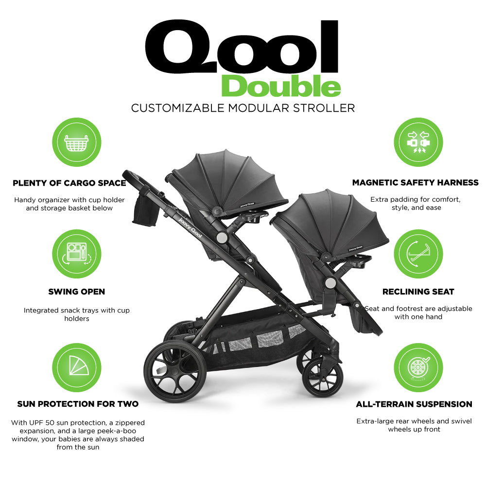 Double stroller with cup holders best sale