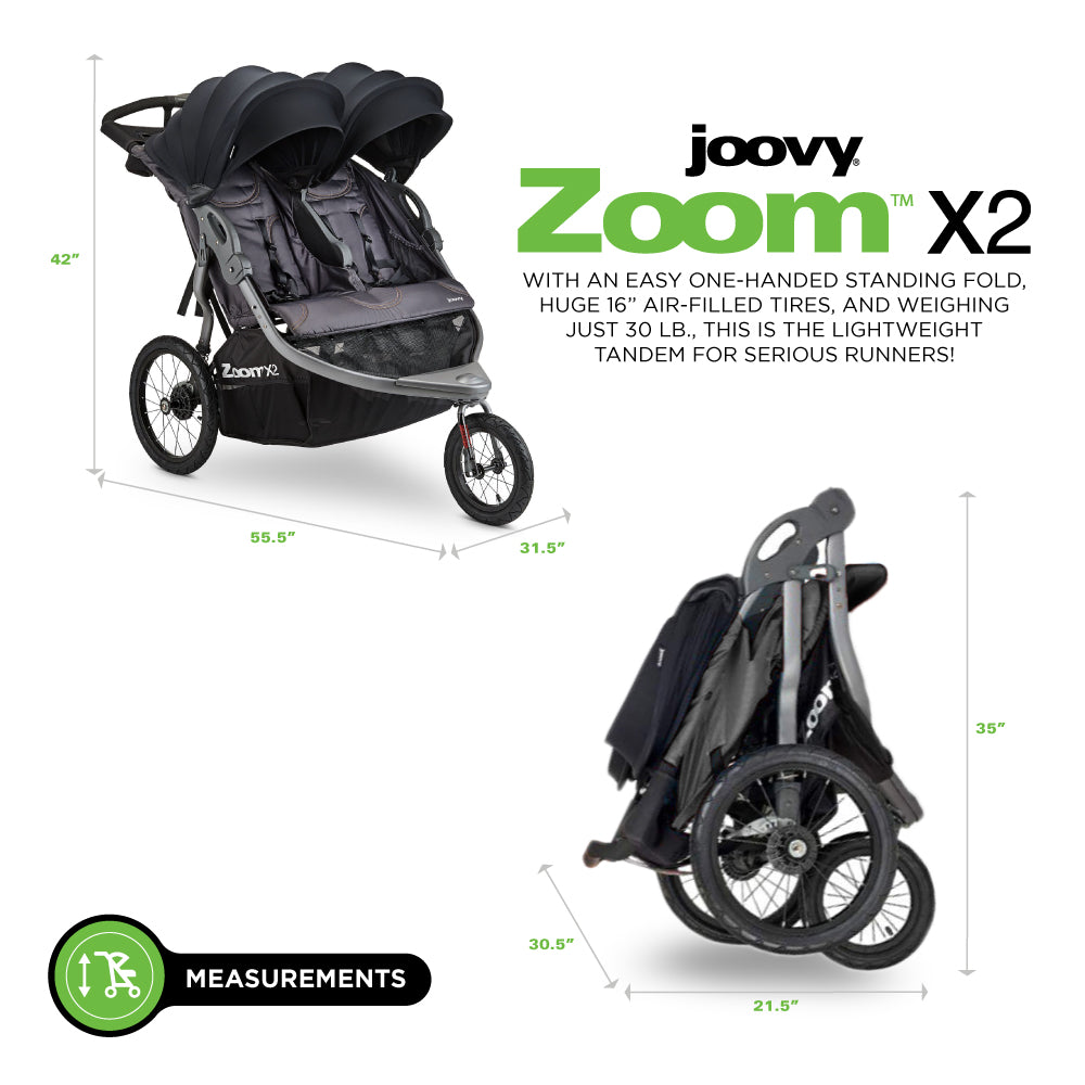 Zoom X2 Lightweight Performance Jogging Double Stroller joovy