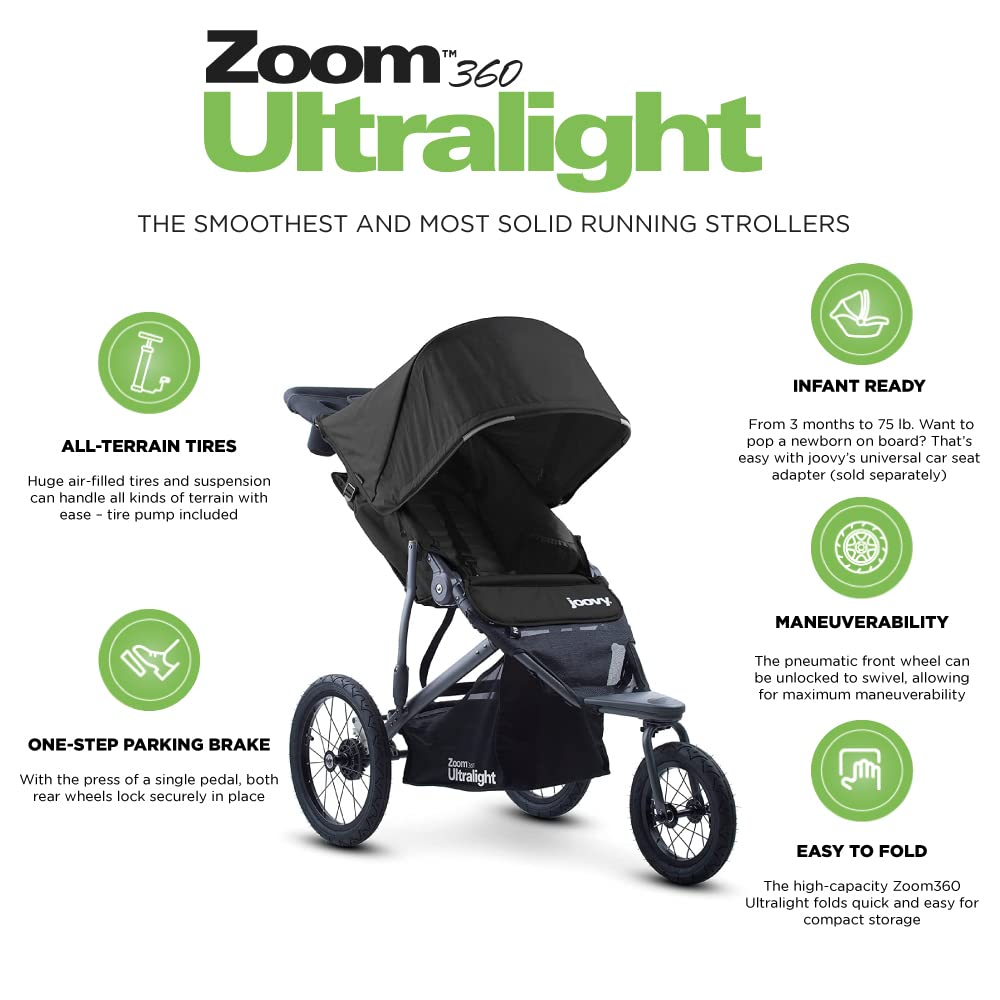 Zoom 360 Ultralight Lightweight Performance Jogging Single Stroller joovy