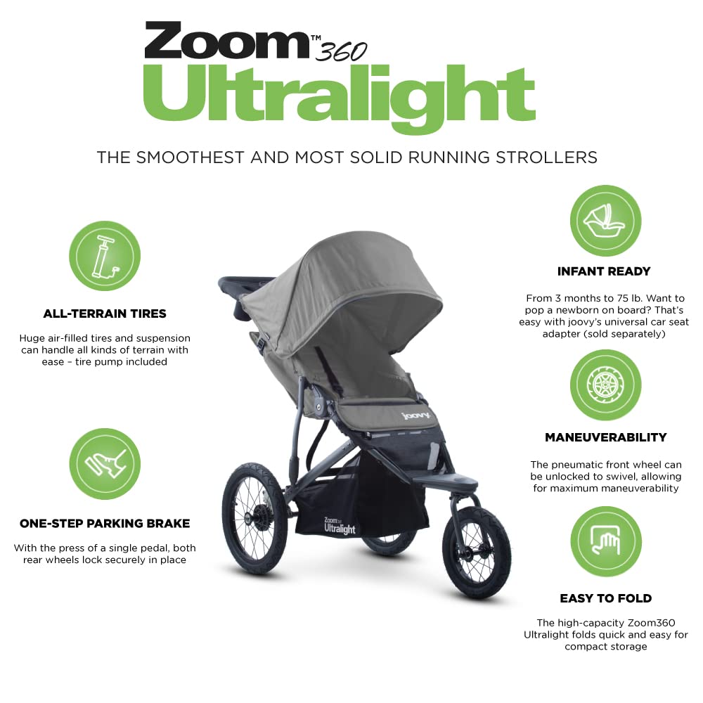 Zoom 360 Ultralight Lightweight Performance Jogging Single Stroller