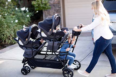 Sit and stand triple stroller deals