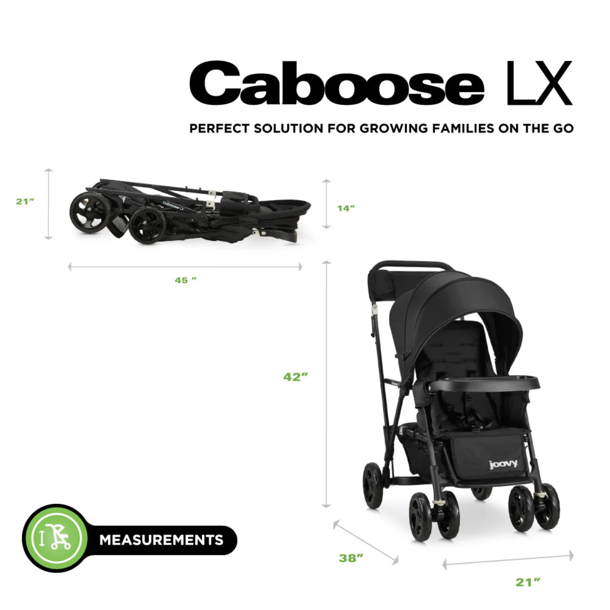 Caboose LX Sit and Stand Tandem Double Stroller joovy