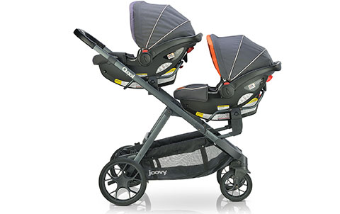 double infant stroller with car seat