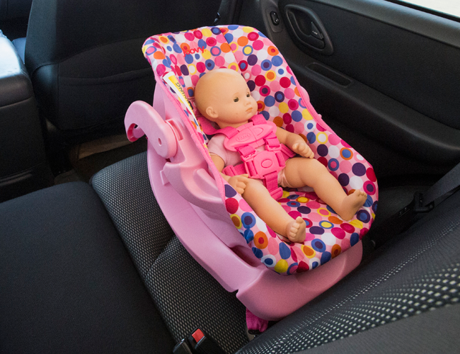 Doll Toy Car Seat Blue Dot 
